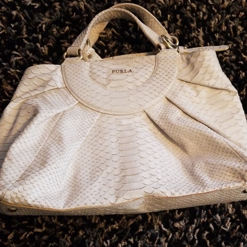 Furla Python Embossed Leather Bag And Wallet - image 1